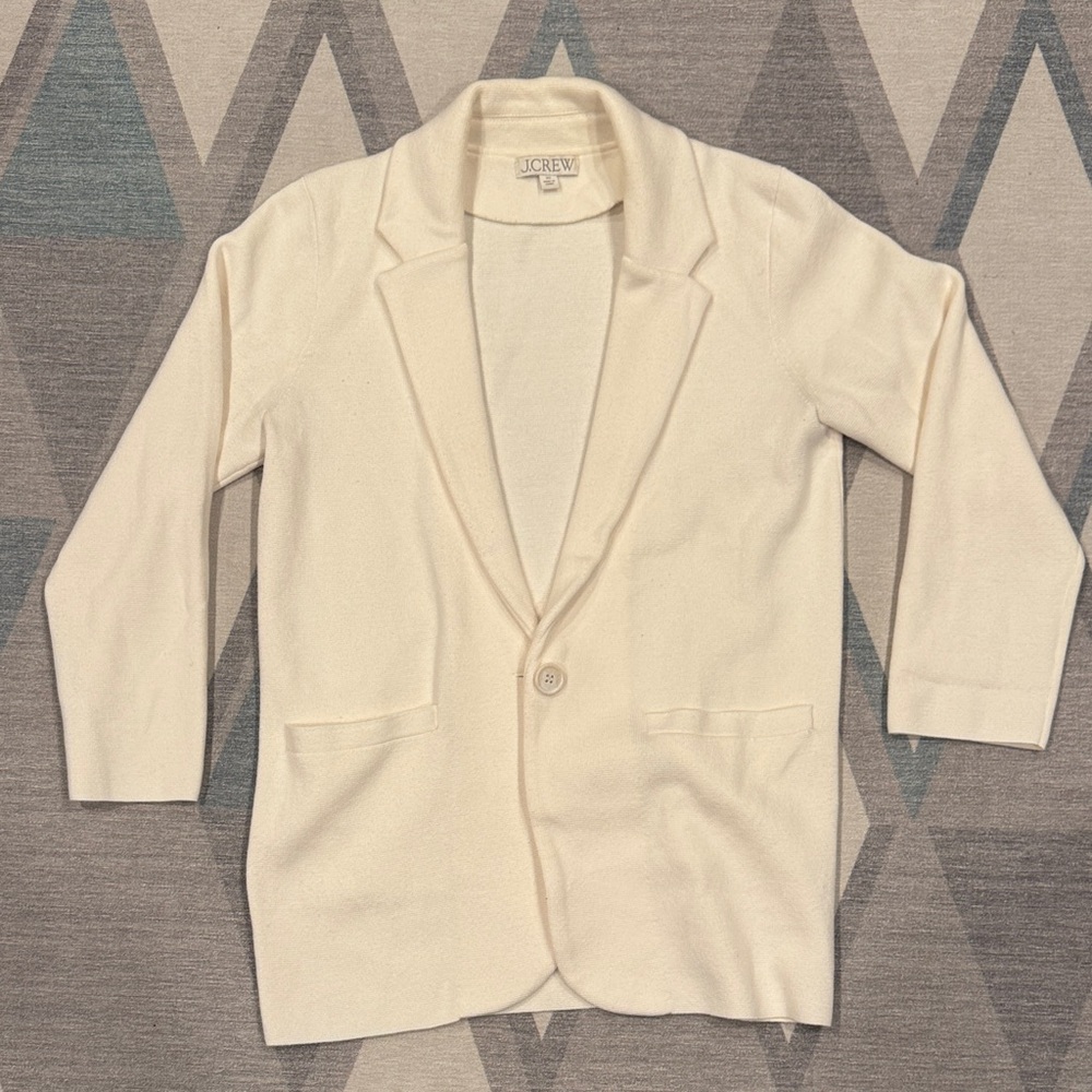 J. Crew Off-White Knit Sweater Blazer